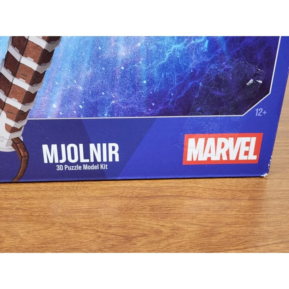 Spinmaster 4D Build Marvel Mjolnir Thor Hammer 3D Puzzle Model Kit w/Stand 87Pcs